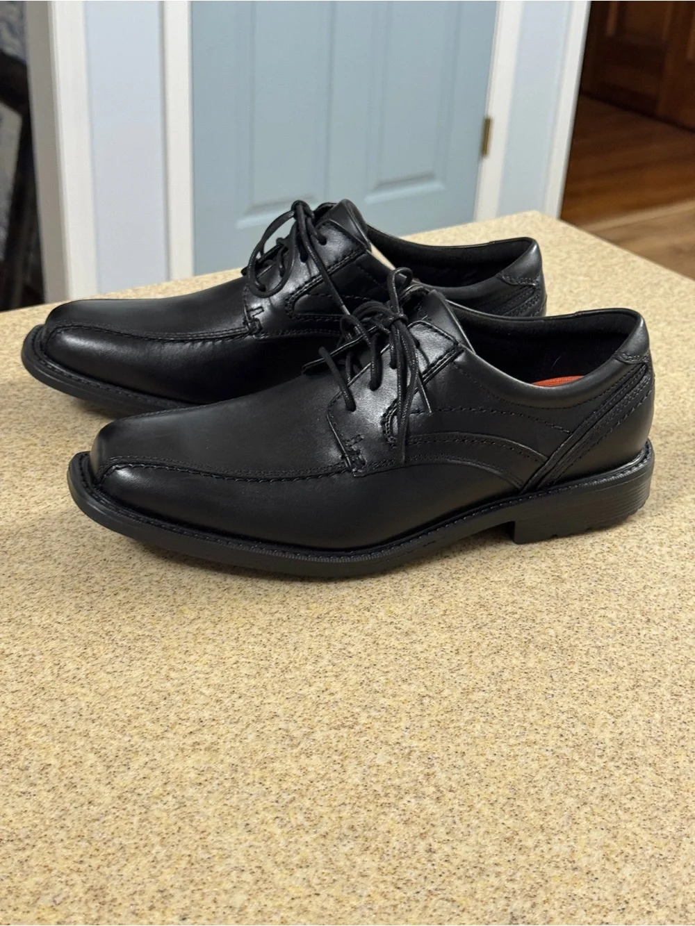 Rockport Men’s Style Leader 2 Bike Toe Oxford 7.5 W Black Leather NEW